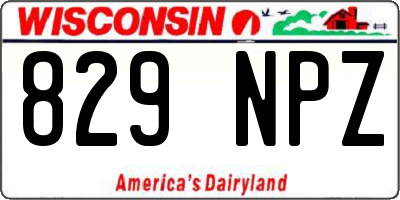 WI license plate 829NPZ