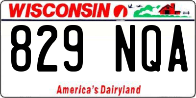 WI license plate 829NQA