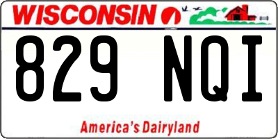 WI license plate 829NQI