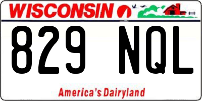 WI license plate 829NQL