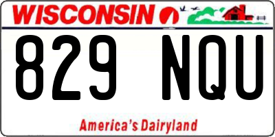 WI license plate 829NQU