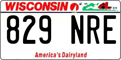 WI license plate 829NRE