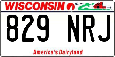 WI license plate 829NRJ