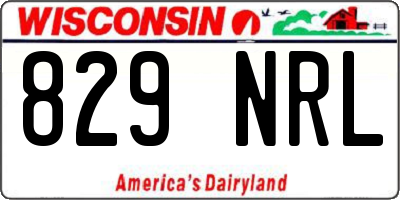 WI license plate 829NRL