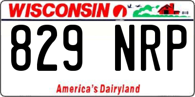 WI license plate 829NRP
