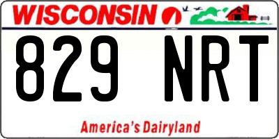 WI license plate 829NRT