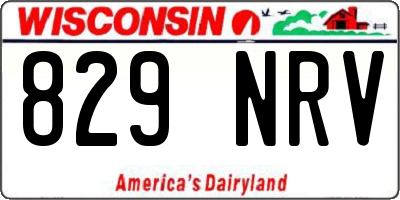 WI license plate 829NRV