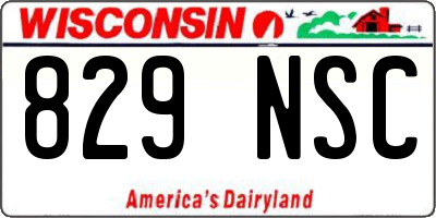 WI license plate 829NSC
