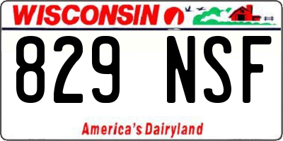 WI license plate 829NSF
