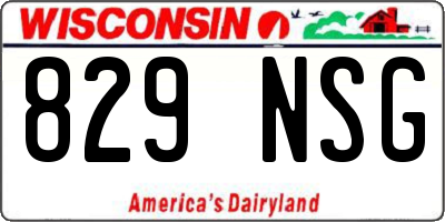 WI license plate 829NSG