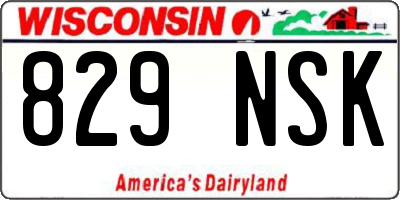 WI license plate 829NSK