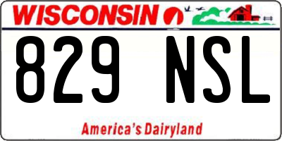 WI license plate 829NSL