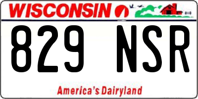 WI license plate 829NSR