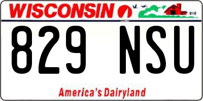 WI license plate 829NSU
