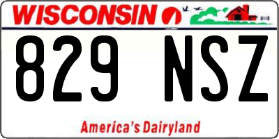 WI license plate 829NSZ