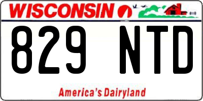 WI license plate 829NTD