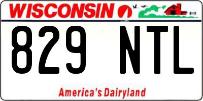 WI license plate 829NTL