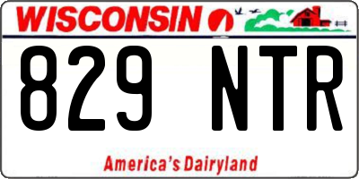 WI license plate 829NTR
