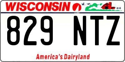 WI license plate 829NTZ