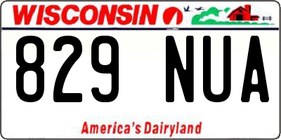 WI license plate 829NUA