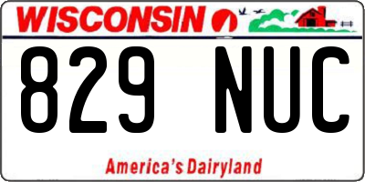 WI license plate 829NUC