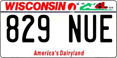 WI license plate 829NUE