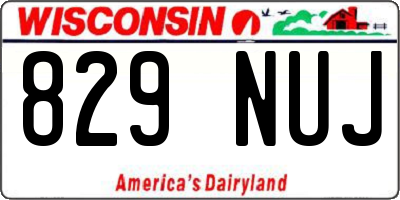 WI license plate 829NUJ