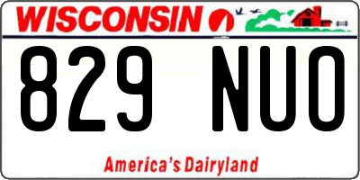 WI license plate 829NUO