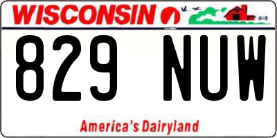 WI license plate 829NUW