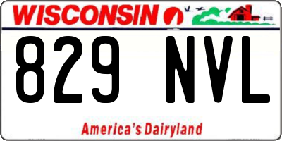 WI license plate 829NVL