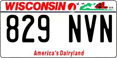 WI license plate 829NVN