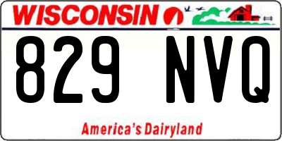 WI license plate 829NVQ