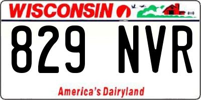 WI license plate 829NVR
