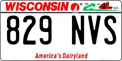 WI license plate 829NVS