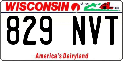 WI license plate 829NVT