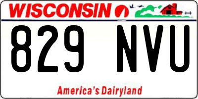 WI license plate 829NVU