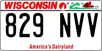 WI license plate 829NVV
