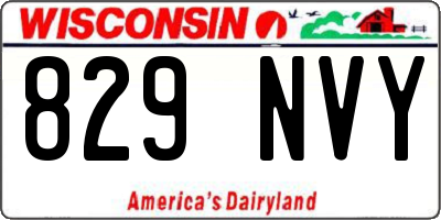 WI license plate 829NVY