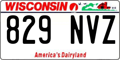 WI license plate 829NVZ