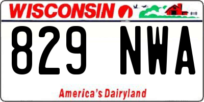 WI license plate 829NWA