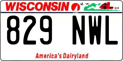 WI license plate 829NWL