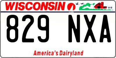 WI license plate 829NXA