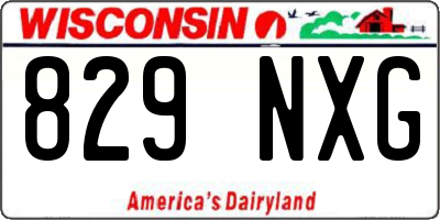 WI license plate 829NXG