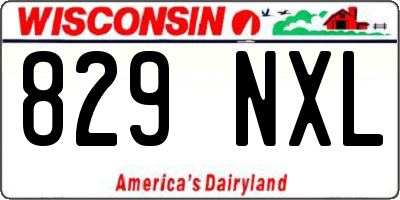 WI license plate 829NXL