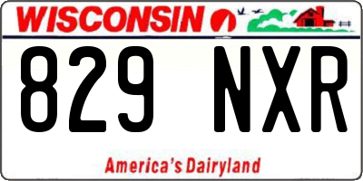 WI license plate 829NXR