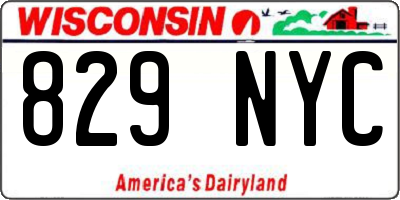 WI license plate 829NYC