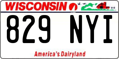 WI license plate 829NYI