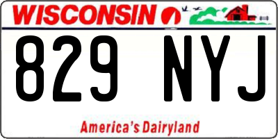 WI license plate 829NYJ