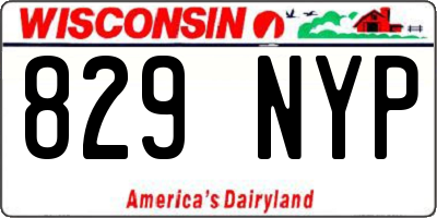 WI license plate 829NYP