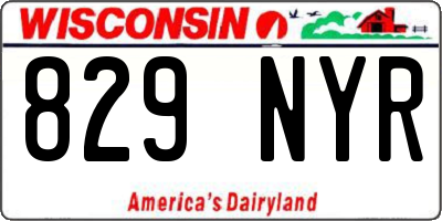 WI license plate 829NYR